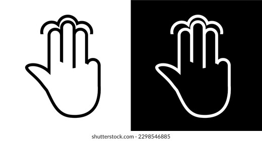 Illustration Vector Graphic of Hand Gesture Icon. Line Drawing. Black and white