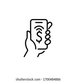 Illustration der Vektorillustration des Handys zum Bedienen