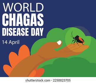 ilustración vectorial gráfico de mano sosteniendo insectos de bicho de besos, perfecto para el día internacional, día mundial de la enfermedad de chagas, celebración, tarjeta de saludo, etc.