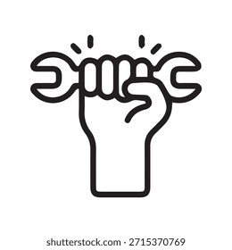 Ilustración Vector gráfico de Icono de llave de mano