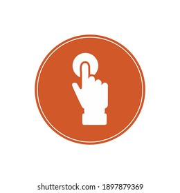 Gráfico vectorial de ilustración del puntero del icono de mano. Concepto de diseño plano. Perfecto para ícono, afiche, banner, web, etiqueta, signo, símbolo, logotipo, tarjeta, plantilla, aplicación, etc.