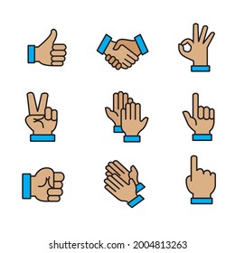 illustration vector graphic of hand and icon