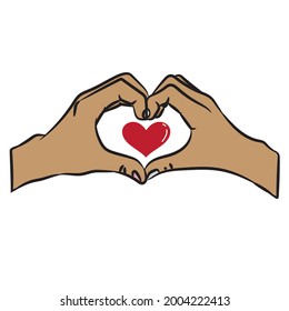 ilustración vectorial gráfico del amor de la mano