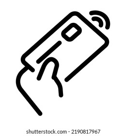 Illustration vector graphic of hand with nfc credit card payment. Good for apps, website projects and more.