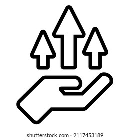 Illustration vector graphic of Hand open up icon