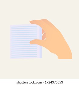Illustration vector graphic of hand and paper.
Perfect to use for web element of web design or poster.
