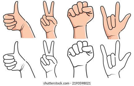 illustration vector graphic of hand pose, perfect for Communication, talking with emoji for messengers, icons, symbols, etc.