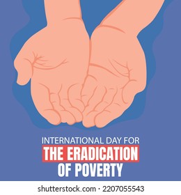 illustration vector graphic of a hand raised up asking for something, perfect for international day, the eradication of poverty, celebrate, greeting card, etc.