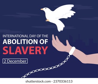 illustration vector graphic of a hand shackled with a chain releases a dove, perfect for international day, abolition slavery, celebrate, greeting card, etc.