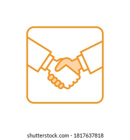 Illustration Vektorgrafik von Hand schütteln Symbol. Geeignet für Partnerschaft, Handel, Freundschaft etc.