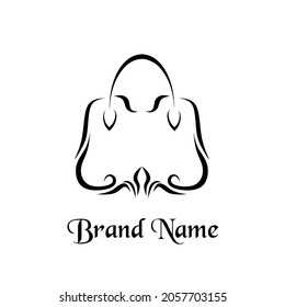 Illustration vector graphic of handbag logo tribal squirl perfect for company, handbag store, online business, manufacturing nd factory