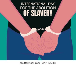 ilustración vectorial de pose esposada desde atrás, perfecta para el día internacional, la abolición de la esclavitud, celebrar, tarjeta de saludo, etc.