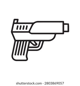 Illustration vector graphic of Handgun Linear Icon Design