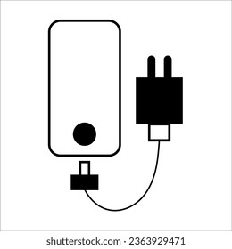 illustration vector graphic of handphone and charge