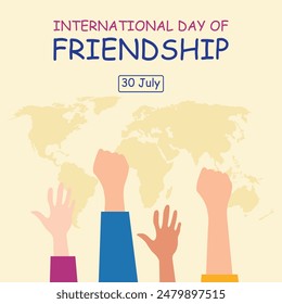 illustration vector graphic of hands reaching up together, perfect for international day, international day of friendship, celebrate, greeting card, etc.