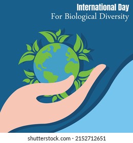 Vektorgrafik von Händen, die die Erde unterstützen, perfekt für den internationalen Tag der biologischen Vielfalt, Feiern, Grußkarten, etc.
