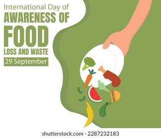 illustration vector graphic of hands throw away food on purpose, perfect for international day, awareness food loss and waste, celebrate, greeting card, etc.