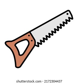 Illustration Vector Graphic of handsaw, cut equipment, work icon