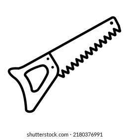 Ilustración Vector Gráfico de la sierra de mano, equipo de corte, icono de trabajo