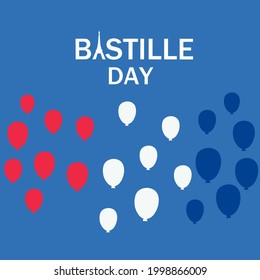 Illustration vector graphic of happy Bastille day