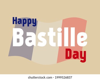 Illustration vector graphic of happy Bastille day