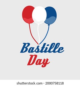 Illustration vector graphic of happy Bastille day