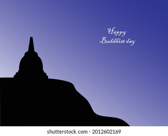 Illustration vector graphic of happy buddhist lent day