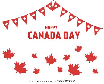 Illustration vector graphic of happy Canada day