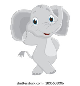 Illustration vector graphic of happy dancing elephant