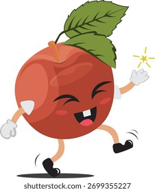 Illustration Vektor Grafik von Happy Dancing Apple gut für Maskottchen und Logo