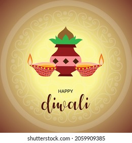 Illustration vector graphic of happy Diwali