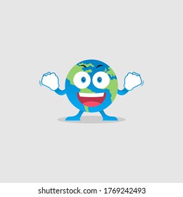 Illustration Vector Graphic of Happy Earth Character. Perfect to use for Campaigns on Earth Day and Earth Preservation Programs