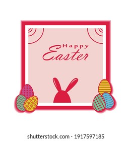 Illustration vector graphic of happy easter border design with decorated easter eggs. Good for greeting cards, decorations, flyers, poster, etc.