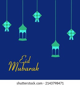 Illustration vector graphic of happy Eid Mubarak 