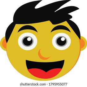 illustration vector graphic of happy face good for support