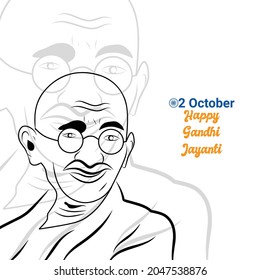 Illustration vector graphic of happy Gandhi Jayanti