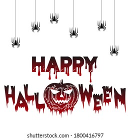 
illustration vector graphic of happy halloween with spider