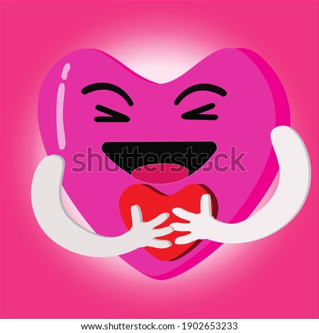 Illustration vector graphic of a happy heart Perfect for express love and affection