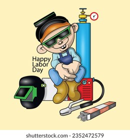 illustration vector graphic for happy labor day