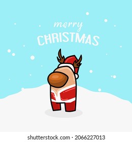 illustration vector graphic of happy merry christmas cartoon character 