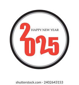 ilustración vectorial gráfico de diseño de texto Feliz Año Nuevo 2025.perfecto para la cubierta del diario de negocios para 2025 con deseos. Plantilla de diseño de folletos, tarjeta, banner.etc. Aislado en fondo blanco