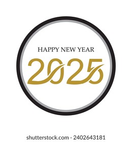 illustration vector graphic of Happy New Year 2025 text design.perfect for Cover of business diary for 2025 with wishes. Brochure design template, card, banner.etc .Isolated on white background