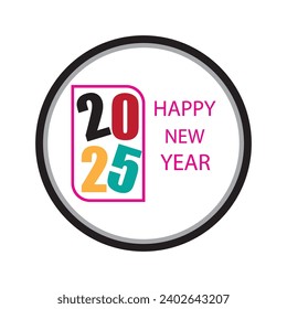 Vektorgrafik von Happy New Year 2025 Textdesign.Perfekt für Cover of Business Tagebuch für 2025 mit Wünschen. Broschüren-Design-Vorlage, Karte, Banner.etc. einzeln auf weißem Hintergrund