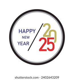 illustration vector graphic of Happy New Year 2025 text design.perfect for Cover of business diary for 2025 with wishes. Brochure design template, card, banner.etc .Isolated on white background