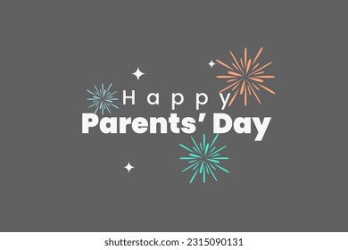 Illustration vector graphic of happy parents day. Good for poster
