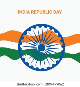 Illustration vector graphic of happy republic day India