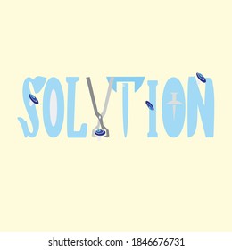 illustration vector graphic of happy text solution
