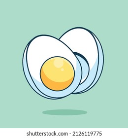 Illustration vector graphic of Hard boiled egg, it can be used for anything.