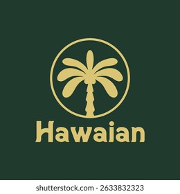 Illustration vector graphic of  HAWAIAN PALM LOGO DESIGN VECTOR ILLUSTRATION for apparel design merchandise, such as logos on product packaging