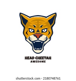 Gráfico vectorial de ilustración de Head Cheetah, bueno para el diseño del logo